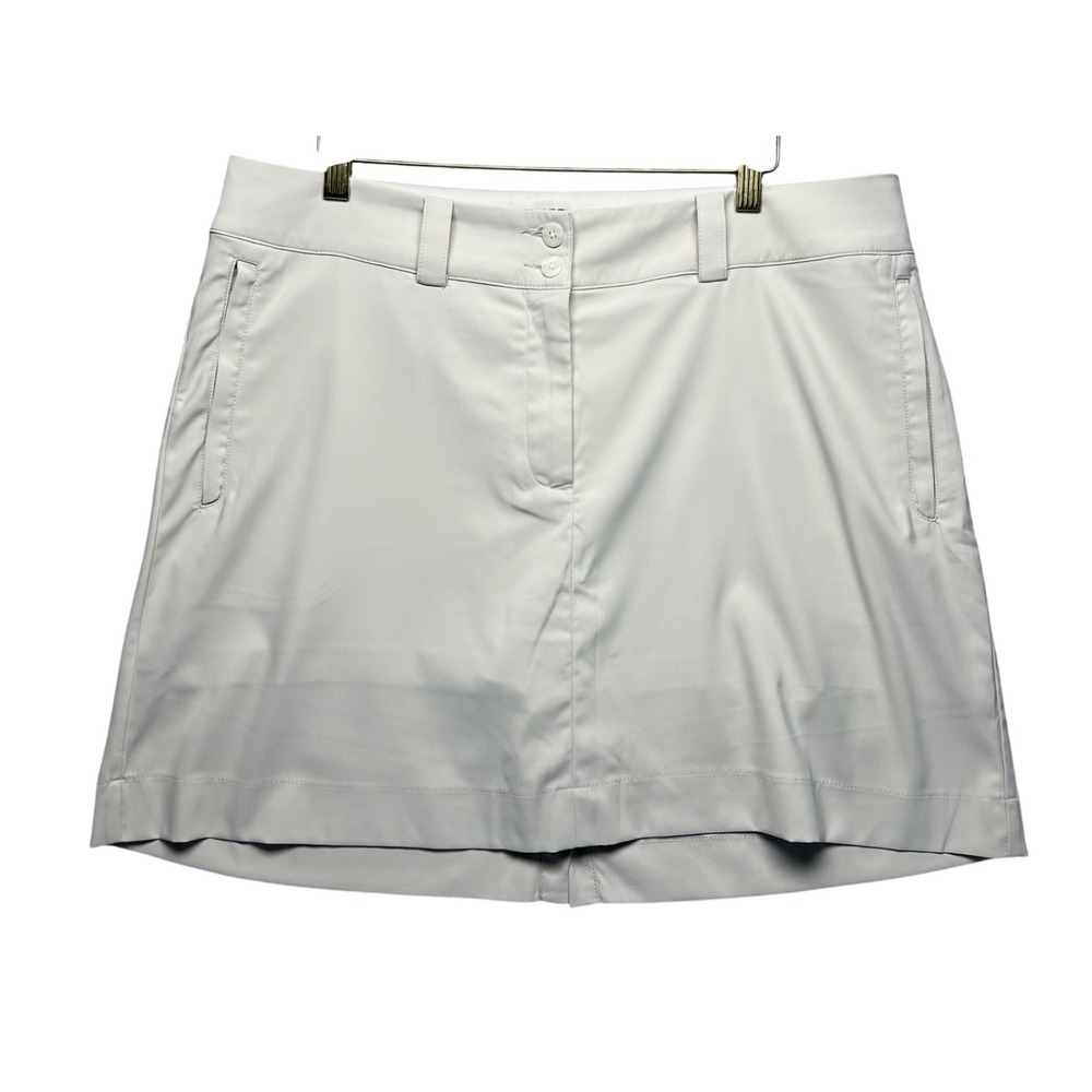 Nike Golf‎ Tour Performance Dri Fit Womens Skort Beige 12 Zip Pockets Preppy